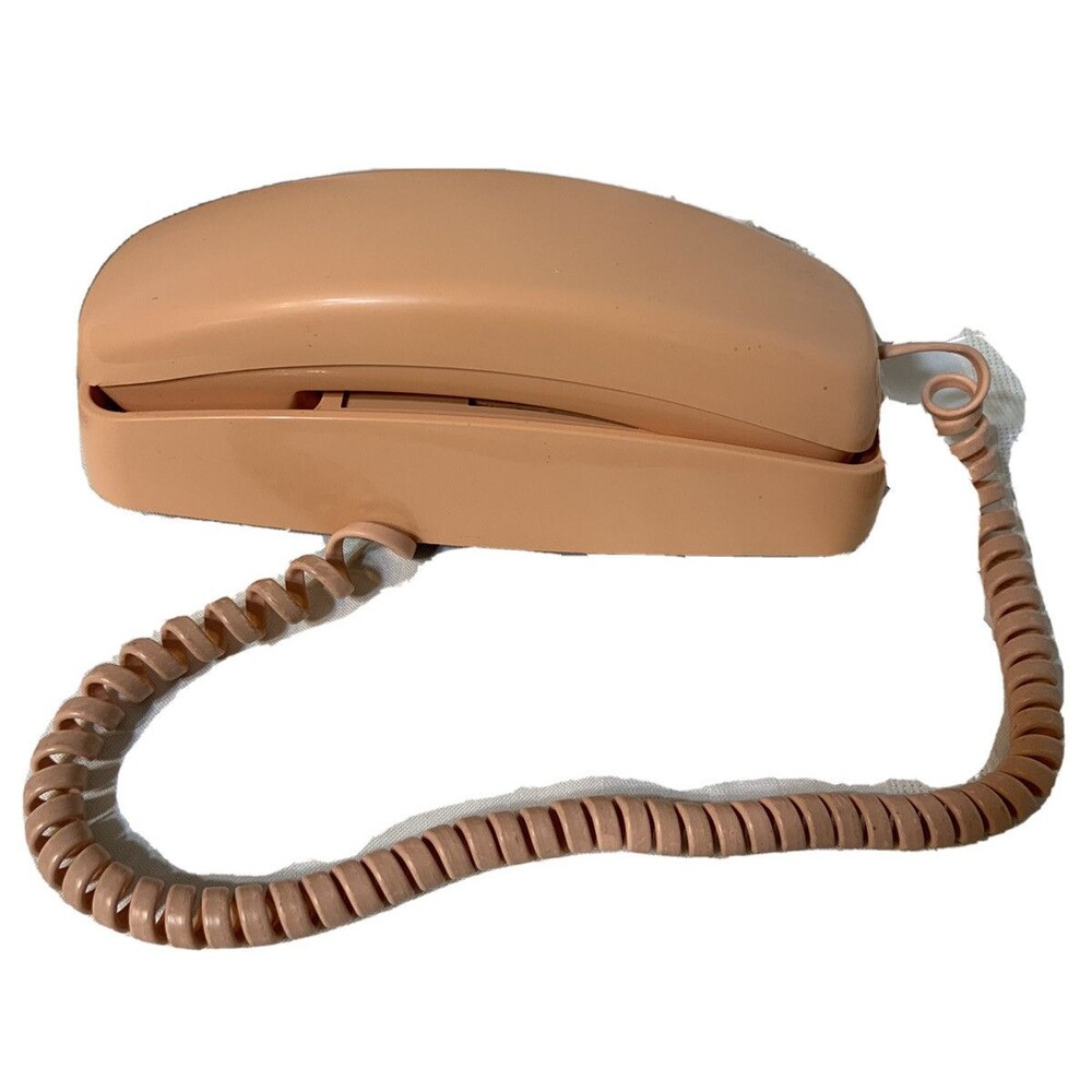 RARE Vtg TRIMLINE 230 Princess Touch Tone Phone AT&T Peach Tabletop